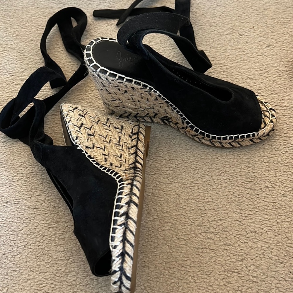 Joie Black Suede Wedges